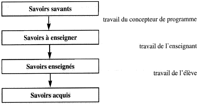 Les différents degrés de la transposition didactique